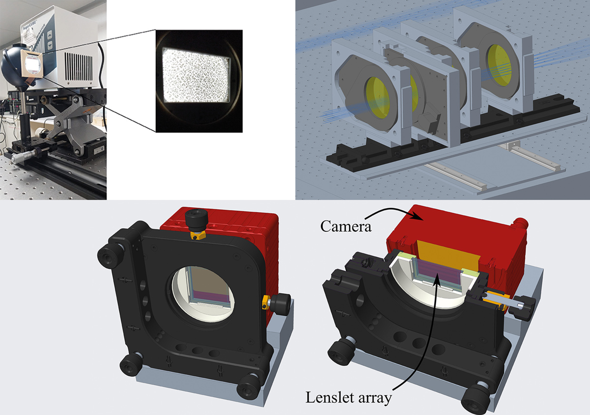 Top: Illumination system (Figure1) and turbulence simulator (Figure 2). Bottom: Wavefront sensor (Figure 3)